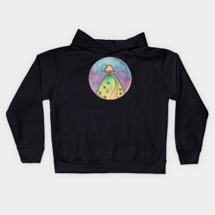 Mushroom House on A Hill Kids Hoodie